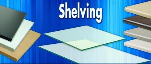 Shelving: Glass, Wood and Duron Plastic