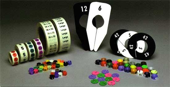 Plastic Size Dividers, Size Markers and Size Stickers