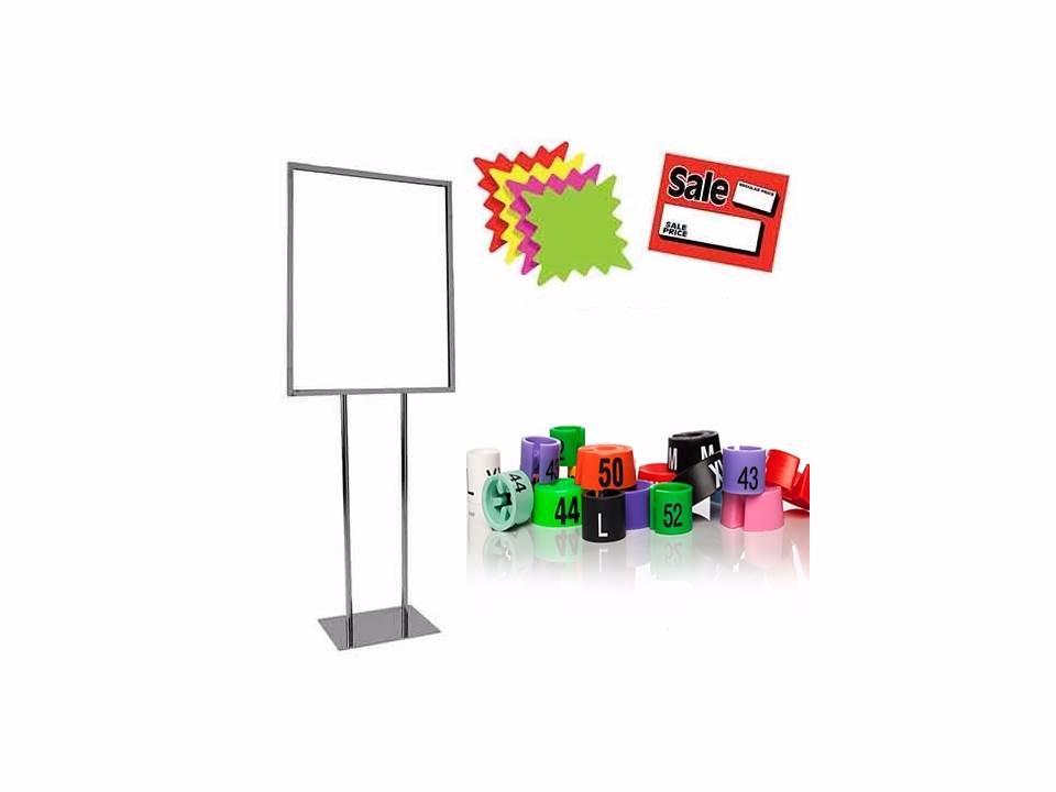 Signage, Size Markers, Sales Aids, Cash Registers, Baskets
