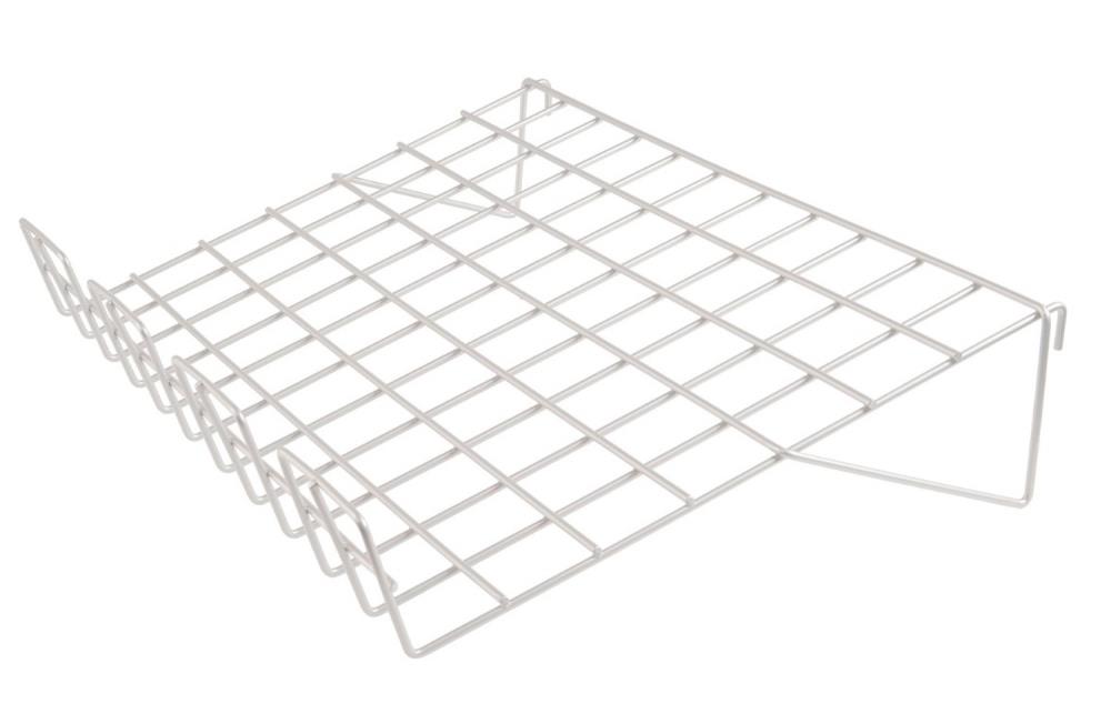 White Slant Shelf With Lip American Hanger & Fixture