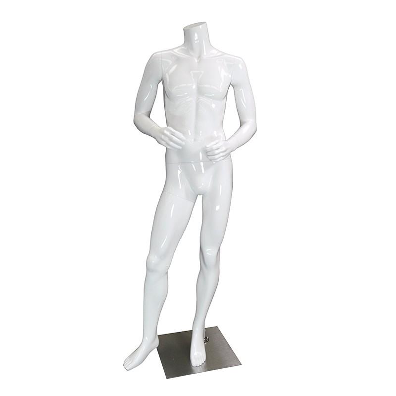 Male Headless Torso Mannequin with Removable Arms, White Color