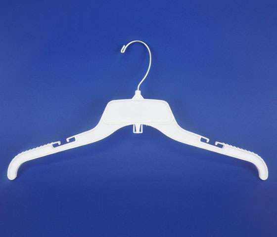 Teens 15 Wide White Flexible Plastic Hanger With Notches And Wide Neck