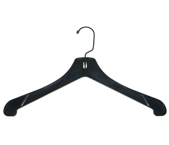 19 Black Plastic Concave Suit Hanger with Extra Wide Shoulders